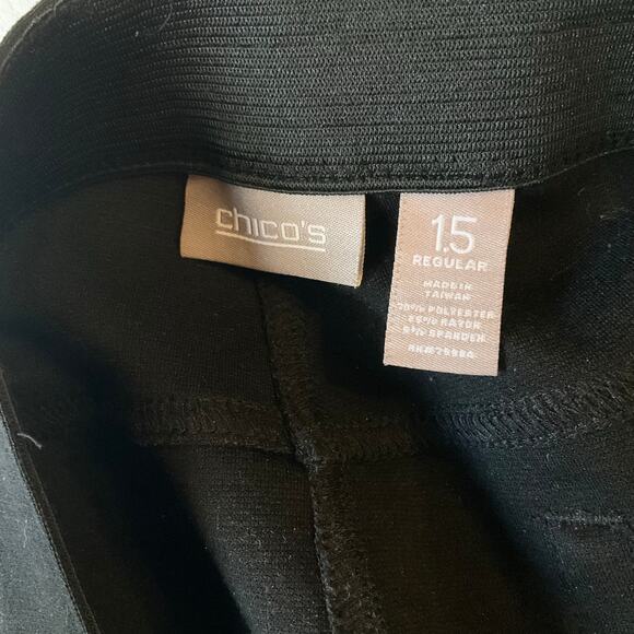 Chico’s Women Classic Basic Straight Leg Work Pants size 15 Regular, Black - Picture 7 of 9